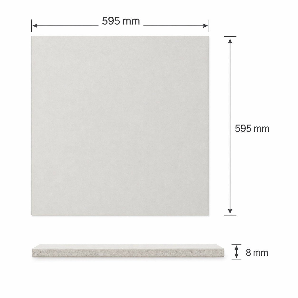 SmoothLine Moisture Resistant Ceiling Tile Dimensions 595x595x8mm – White Suspended Ceiling Tiles for 600x600mm Grid